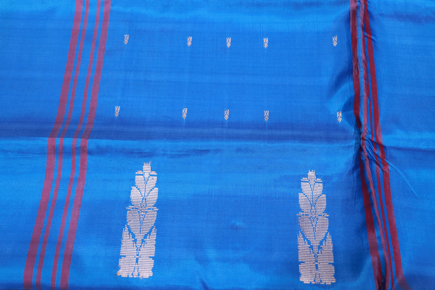 Banana Silk Royal Blue With Green