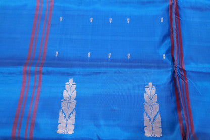 Banana Silk Royal Blue With Green