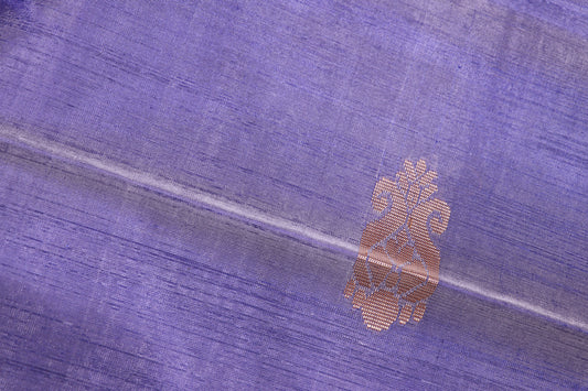 Banana  Silk  Saree Brown With Violet  (WITHOUT BLOUSE)