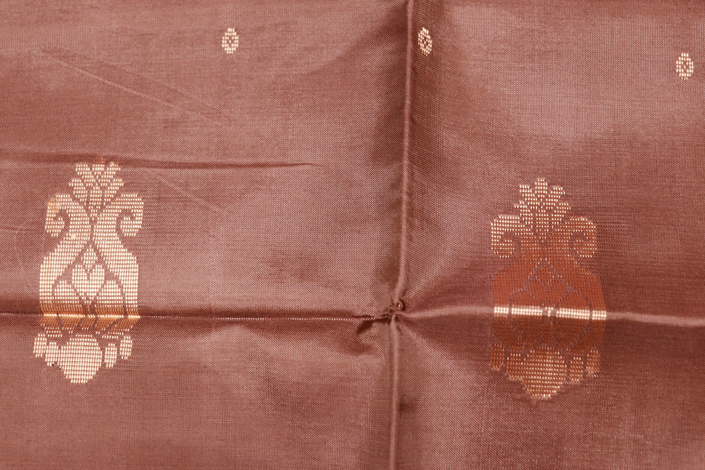 Banana  Silk  Saree Brown With Violet  (WITHOUT BLOUSE)