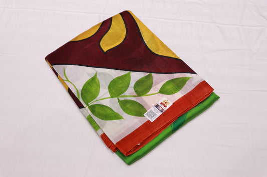 Pure  Tissur Saree Green With Maroon  colour - Vaishali Silks