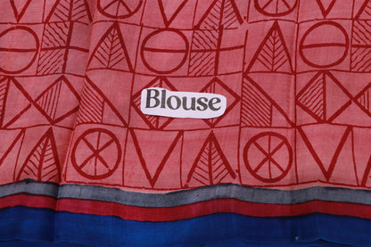 Tusser saree Green With Red - Vaishali Silks