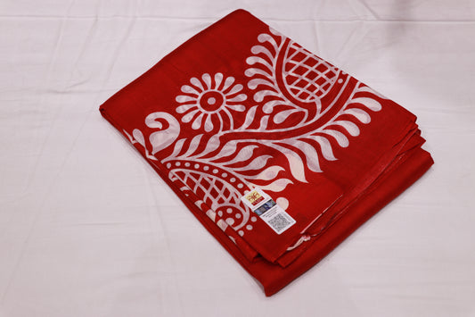 Pure Tusser Saree Red Colour