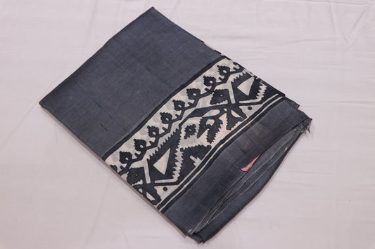 Pure Tusser Saree Grey Colour