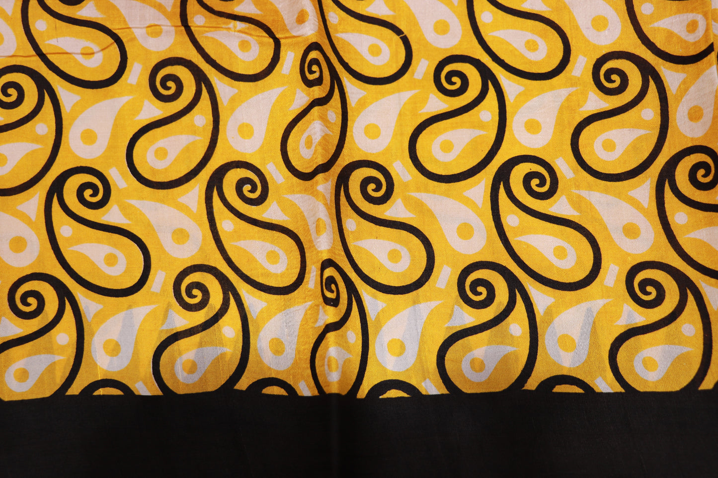 Pure Tusser Saree   Yello Black Colour