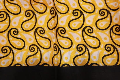Pure Tusser Saree   Yello Black Colour