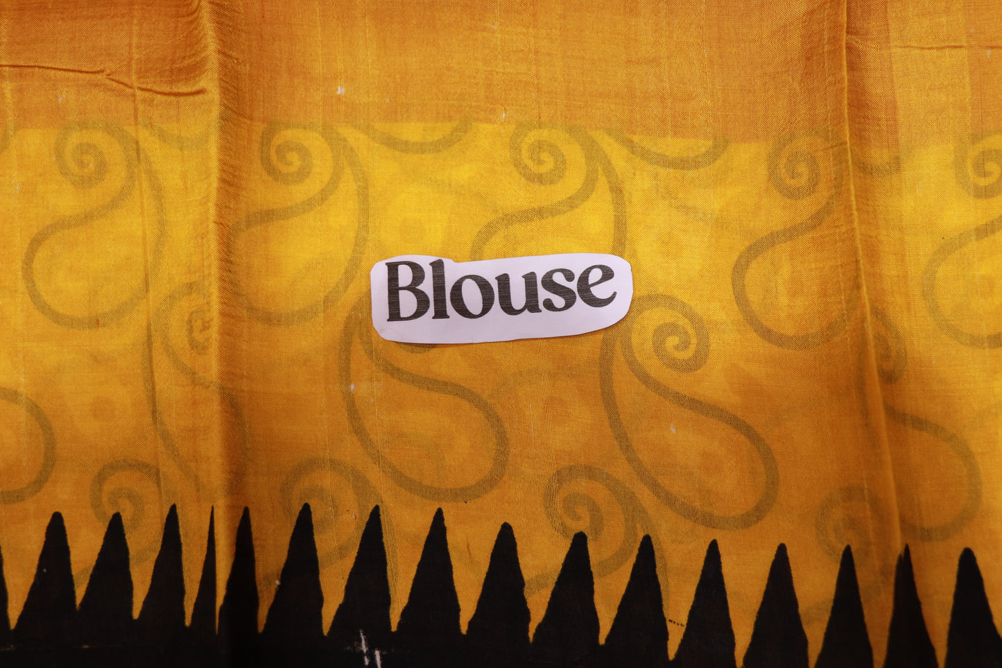 Pure Tusser Saree   Yello Black Colour
