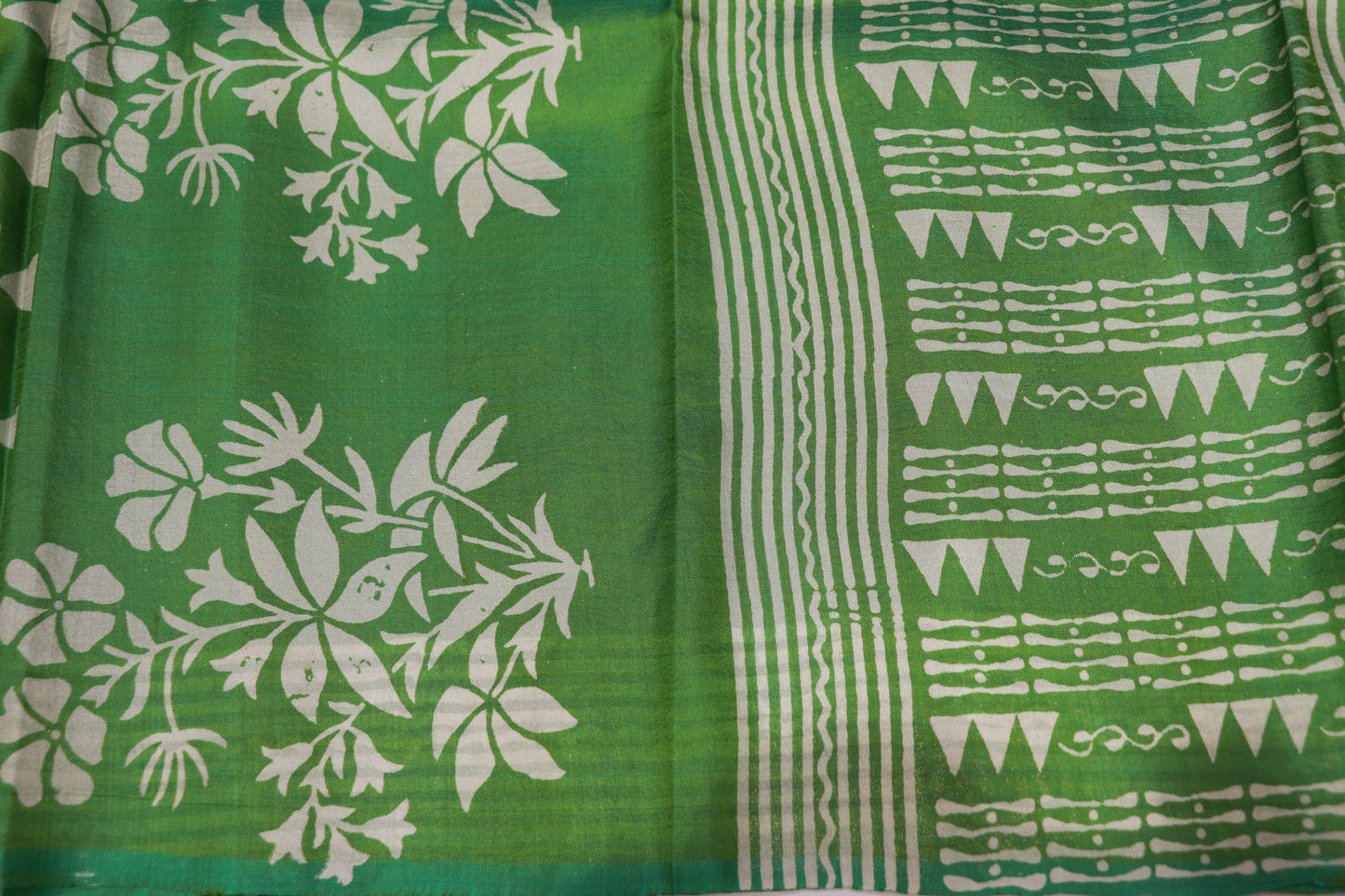 Pure Tusser Saree  Green Colour