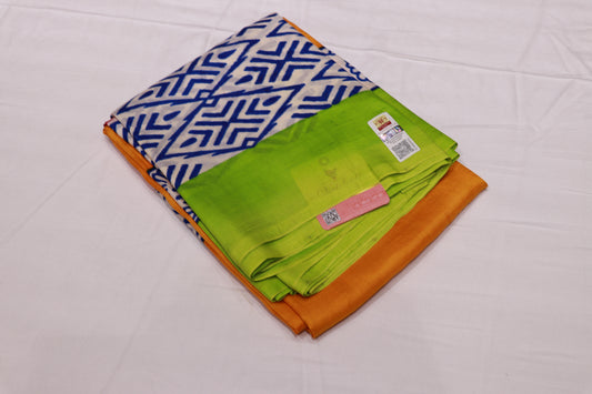 Pure Tusser Saree Yello With Green Colour