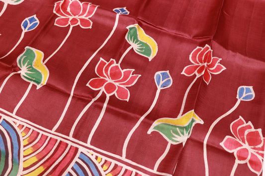 Pure  Tusser Saree Brown  Colour