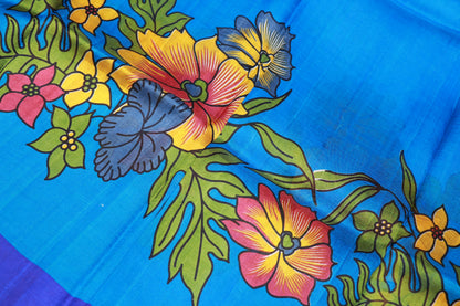 Pure Tusser Saree Dark Blue Colour