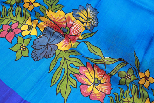 Pure Tusser Saree Dark Blue Colour