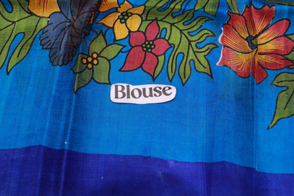 Pure Tusser Saree Dark Blue Colour