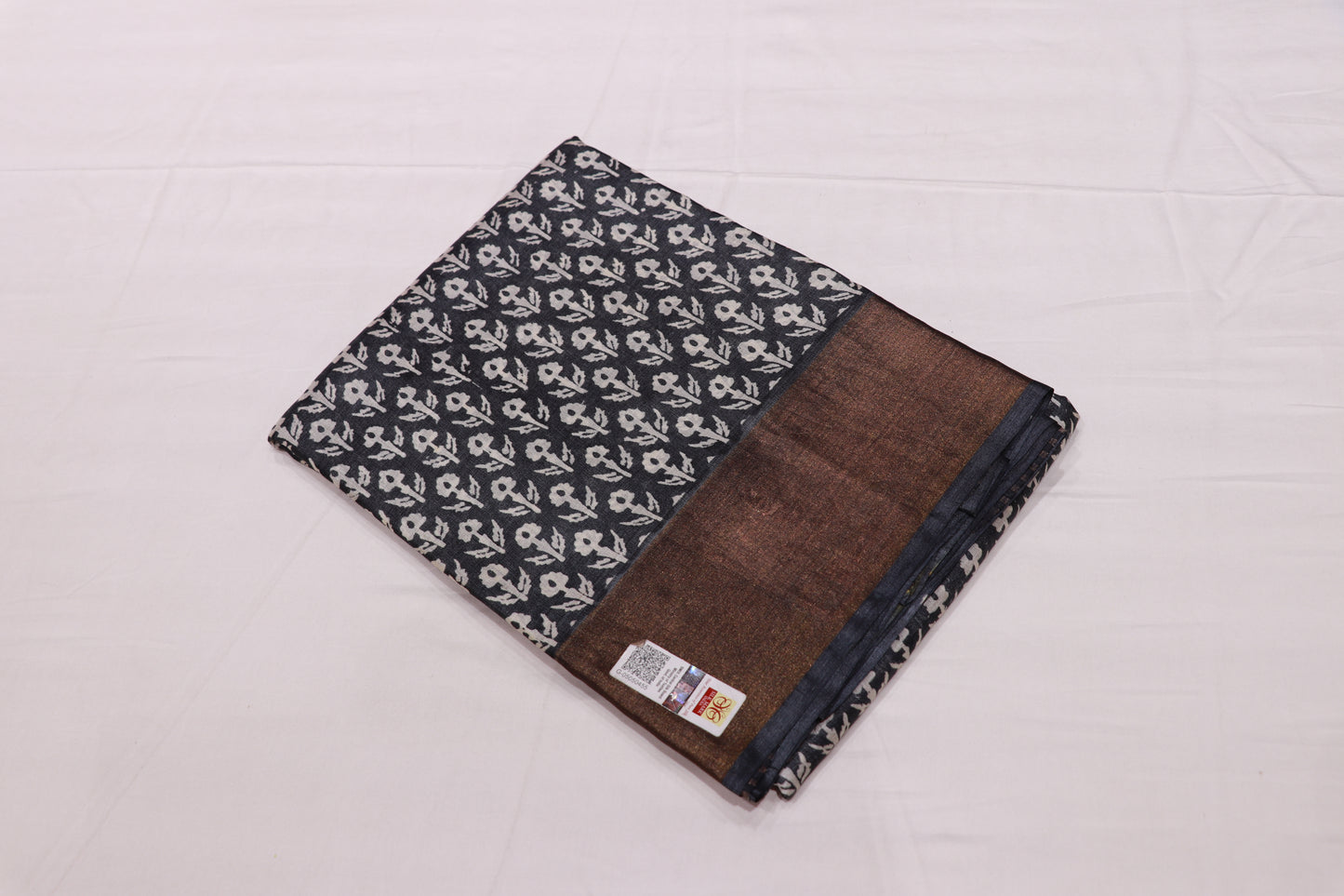 Pure Tusser Saree Black Colour