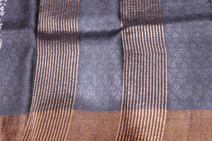 Pure Tusser Saree Black Colour