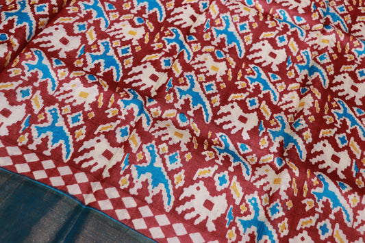 Pure Tusser Saree onion Colour