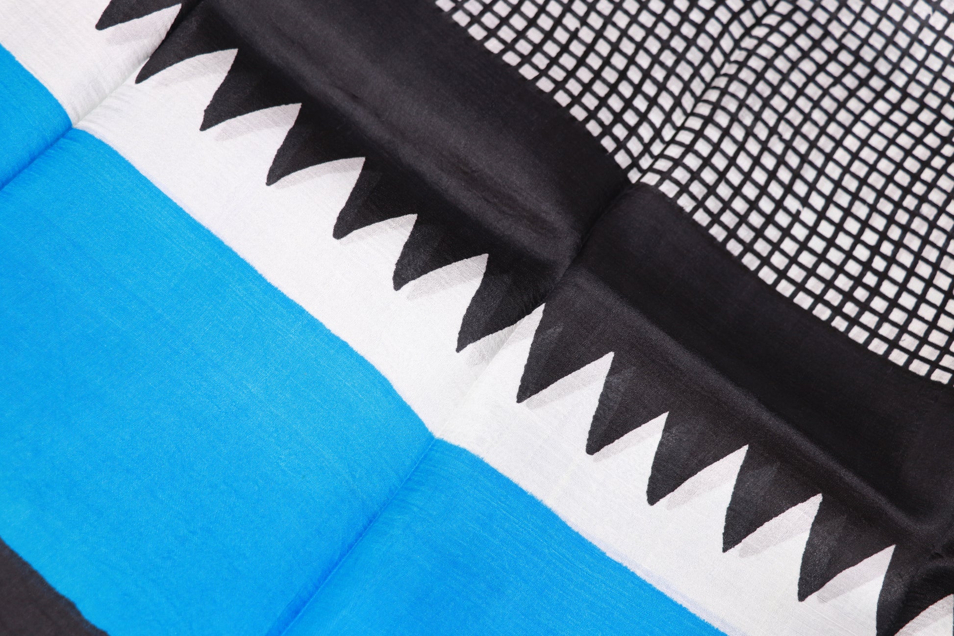 Pure Tusser Saree Blue With Black Colour - Vaishali Silks
