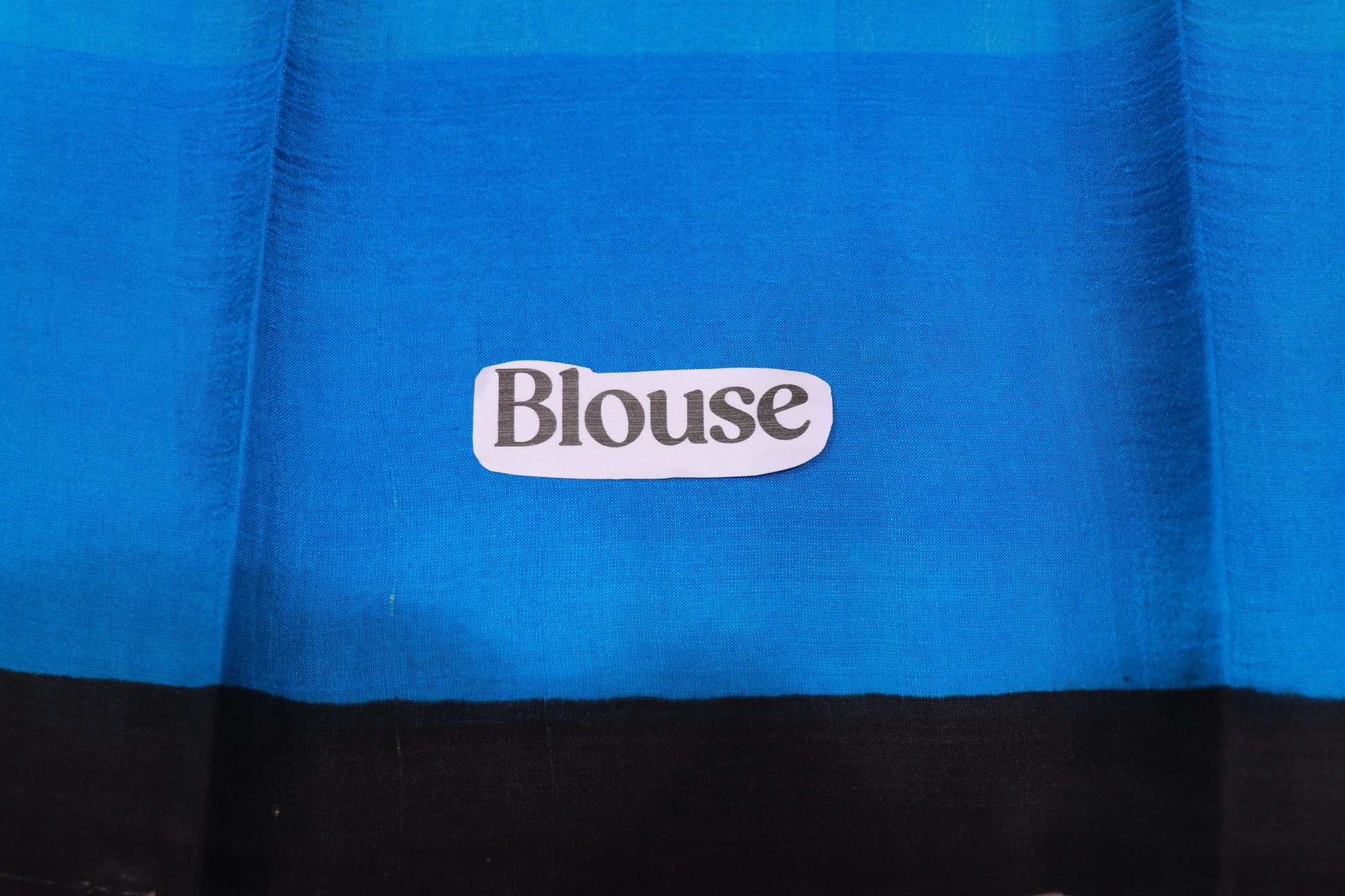 Pure Tusser Saree Blue With Black Colour - Vaishali Silks