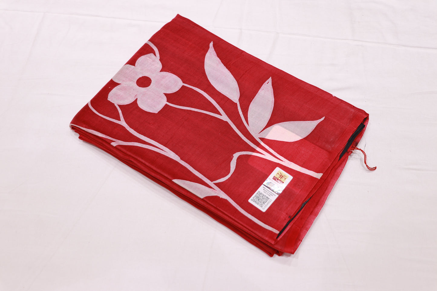Pure Tusser Sree  Red With   Black Colour