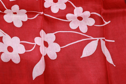 Pure Tusser Sree  Red With   Black Colour