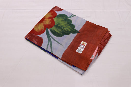 Pure Tusser Saree Blue Colour