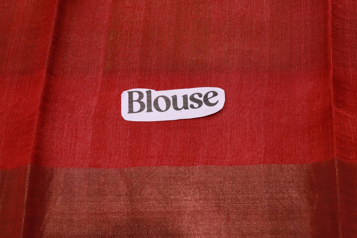 Pure Tusser  Saree Half With White Red