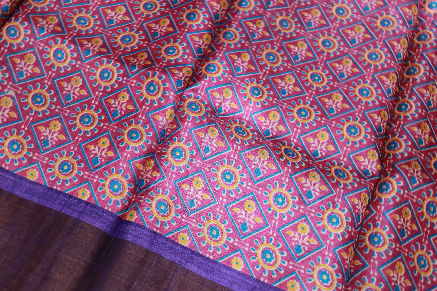Pure  Tusser Pink Colour