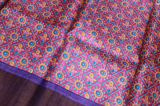 Pure  Tusser Pink Colour