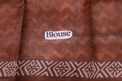 Pure  Tusser White With Brown Colour