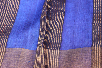 Pure  Tusser Black With  Voilet Colour