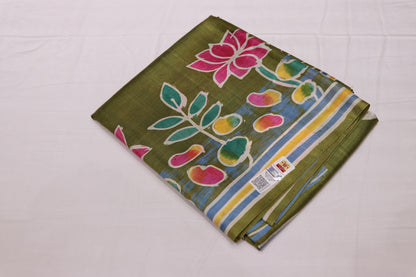 Pure  Tusser  Olive Green  Colour