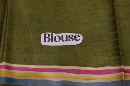 Pure  Tusser  Olive Green  Colour