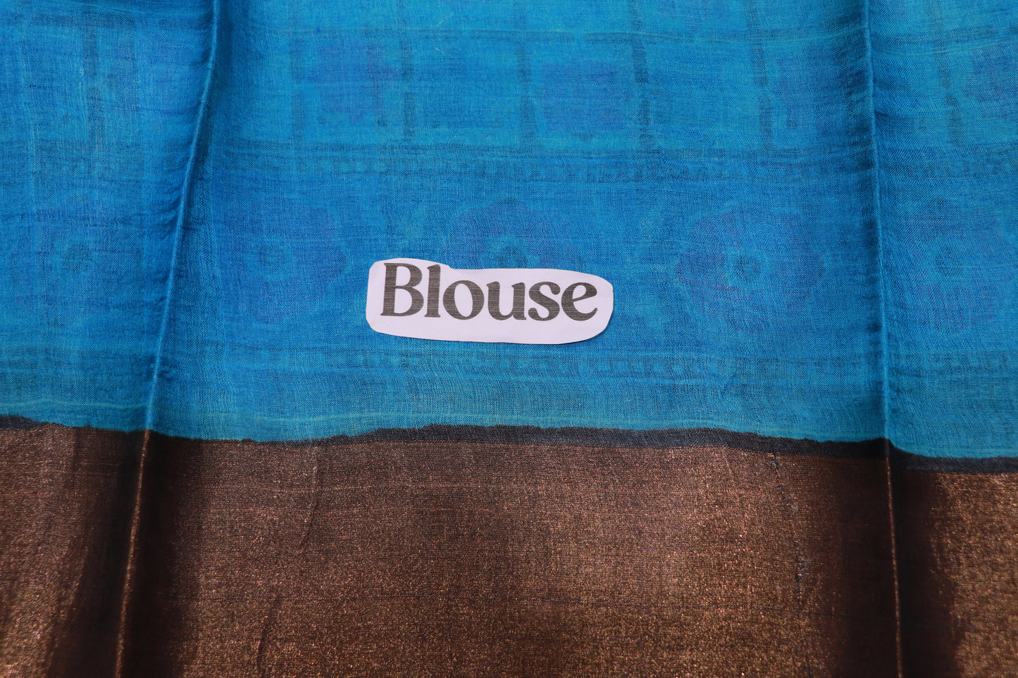 Pure  Tusser  Blue  With Pink Colour