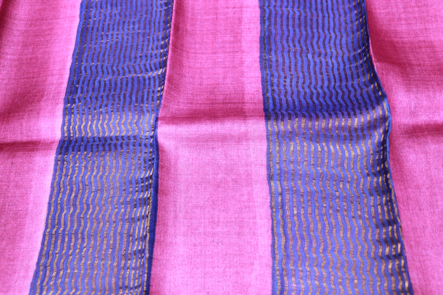 Pure  Tusser Voilet  With Blue Colour