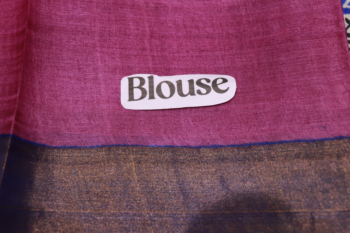 Pure  Tusser Voilet  With Blue Colour