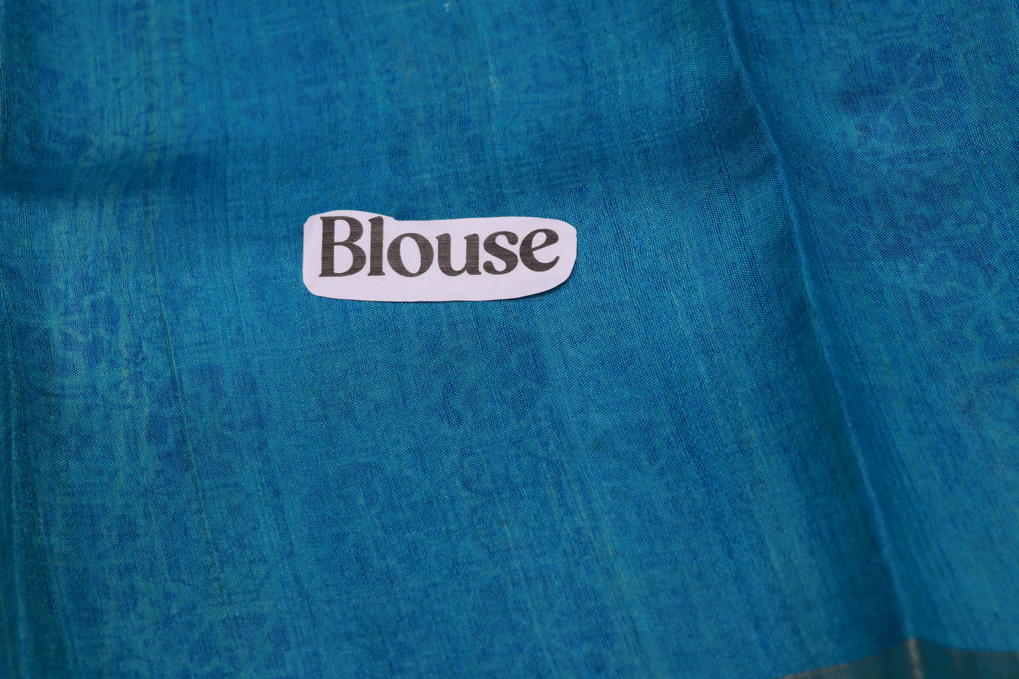 Pure  Tusser Half White With  Blue Colour