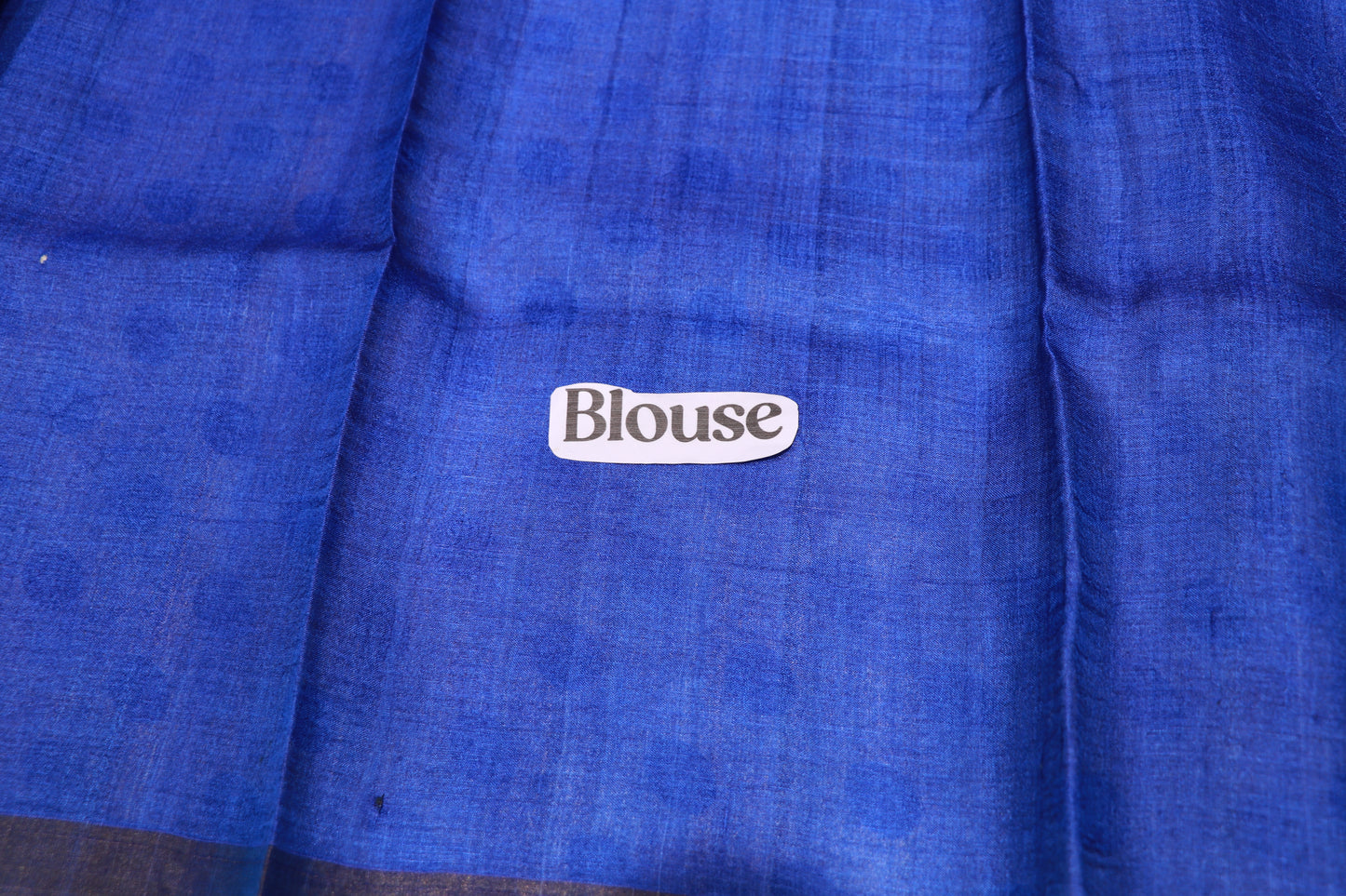 Pure  Tusser Half White  With Blue Colour