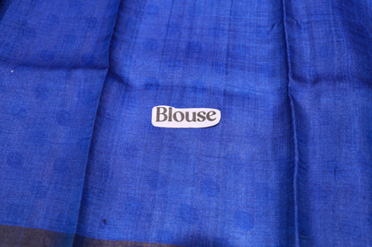 Pure  Tusser Half White  With Blue Colour