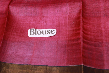 Pure  Tusser White with Blue Colour