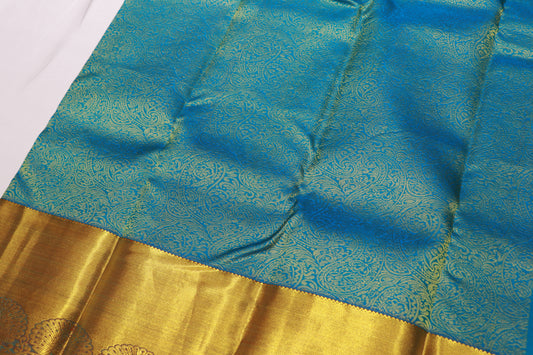 Pure Silk saree Blue  WIth  Red Colour