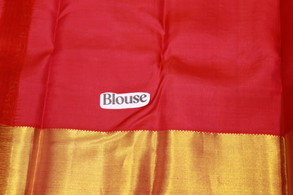 Pure Silk saree Blue  WIth  Red Colour