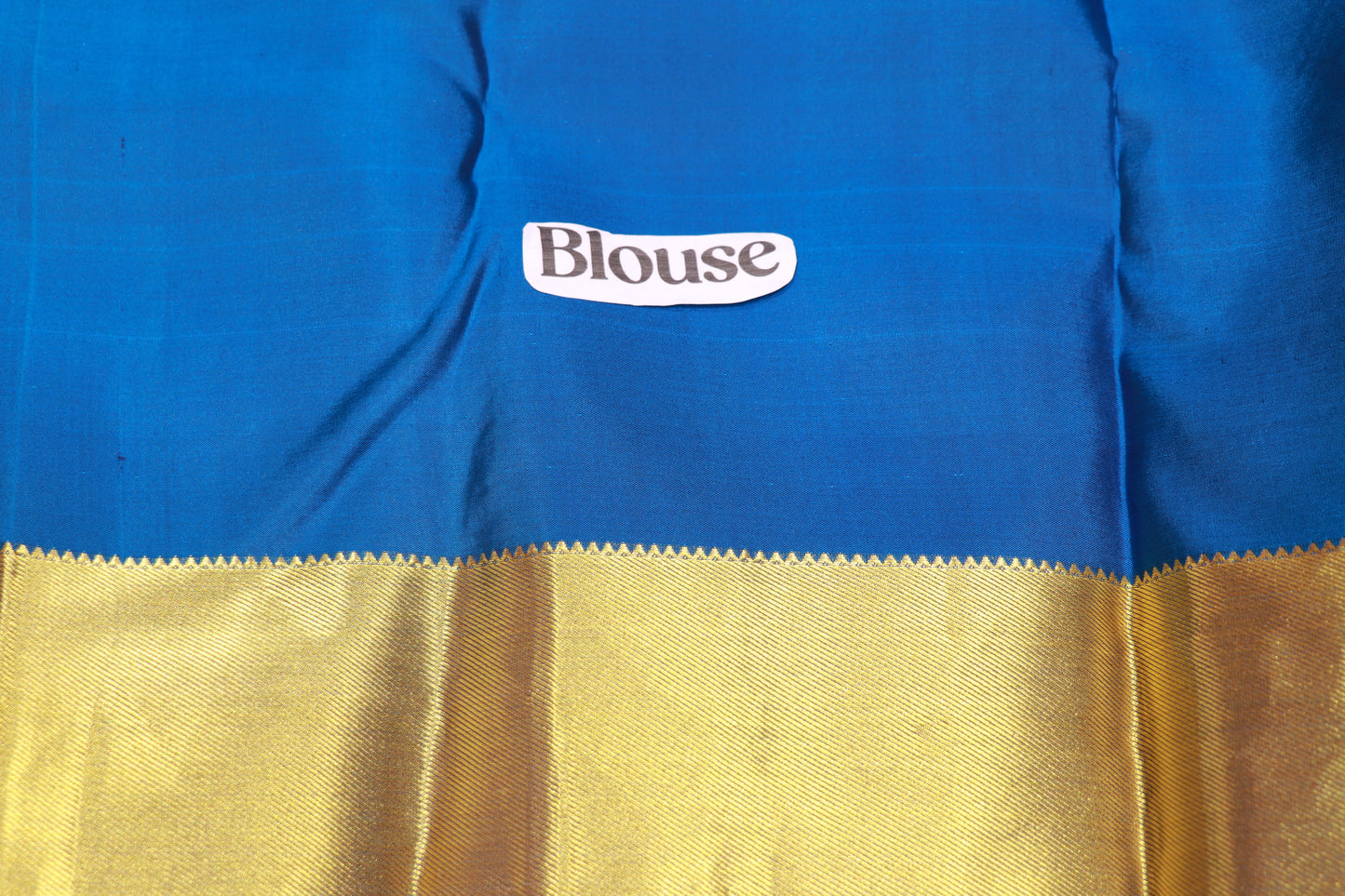 Pure Silk saree Gold With  Blue  Colour