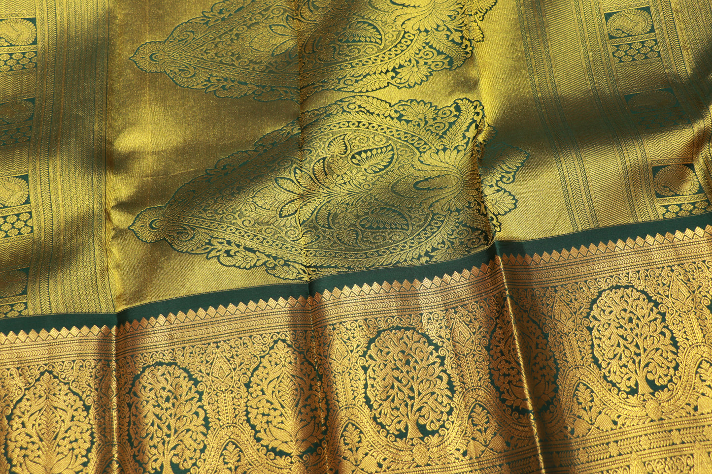 Pure Silk saree Pink  With Green Colour