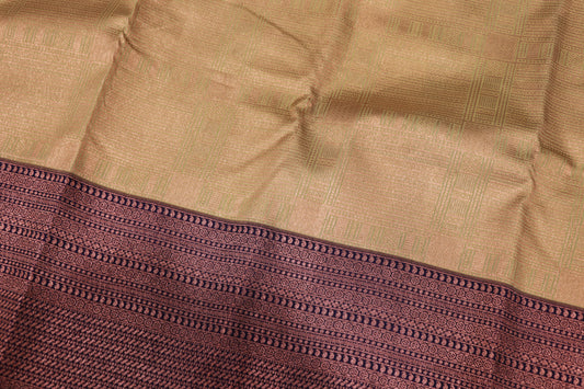 Pure Silk saree sandel With Brown colour
