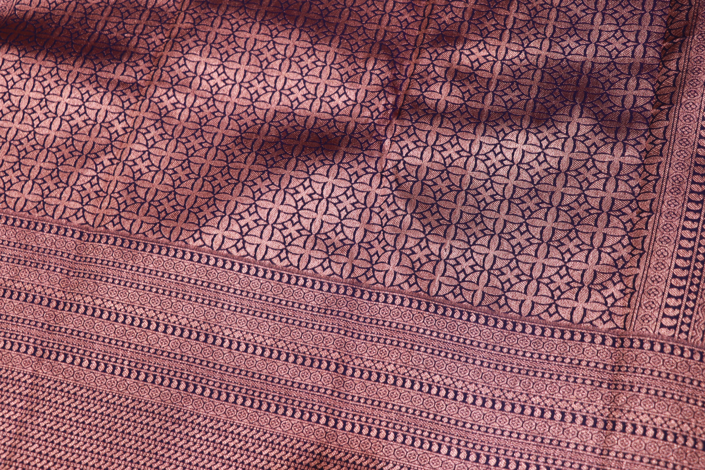 Pure Silk saree sandel With Brown colour