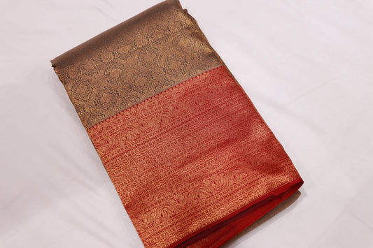 Pure Silk saree Green  With  pink  Colour