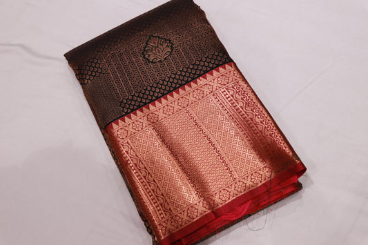 Pure Silk saree Dark Green colour