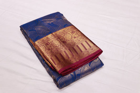 Pure Silk saree Blue Colour