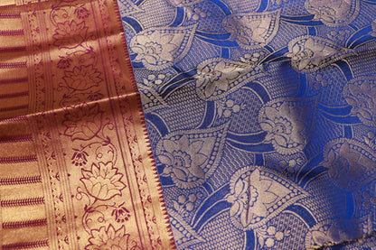 Pure Silk saree Blue Colour