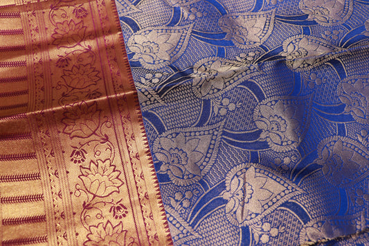 Pure Silk saree Blue Colour